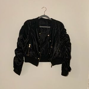 black bomber jacket